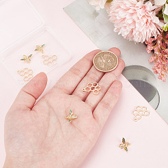 8Pcs 2 Styles Brass Pendants & Brass Micro Pave Cubic Zirconia Pendants&nbsp;KK-AR0003-70