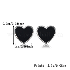 S925 Silver Black Agate Heart-shaped Sweet Fashion Earrings&nbsp;AK6007
