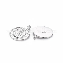 Brass Micro Pave Clear Cubic Zirconia Pendants&nbsp;KK-S356-694