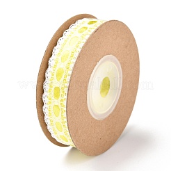 Polyester Ribbon with Flower Edge Trimming&nbsp;SRIB-F010-01A