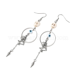 Halloween Alloy & Synthetic Turquoise & Lampwork Dangle Earrings&nbsp;EJEW-TA00820