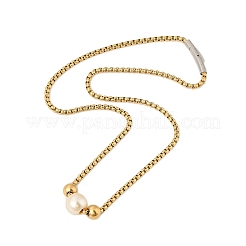304 Stainless Steel Box Chain Necklaces for Women&nbsp;NJEW-Z055-04G