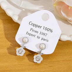 Brass Micro Pave Cubic Zirconia Stud Earrings&nbsp;WGB66C3-01