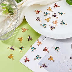 72Pcs 6 Colors Alloy Enamel Pendants&nbsp;ENAM-DC0002-04