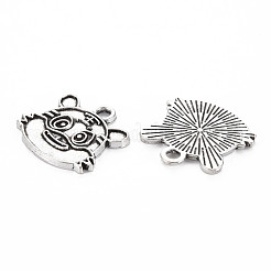 Tibetan Style Alloy Pendant Enamel Settings&nbsp;TIBEP-N010-018AS-RS