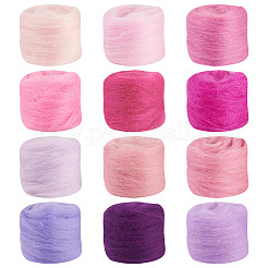 60G 12 Colors Needle Felting Wool Roving&nbsp;DIY-TA0012-85