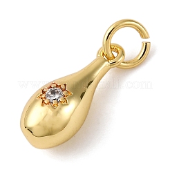 Brass Micro Pave Cubic Zirconia Pendants&nbsp;KK-P308-55G