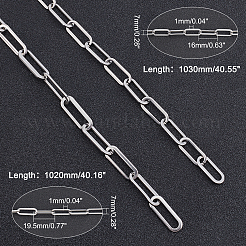 2Pcs 2 Style 304 Stainless Steel Paperclip Chains&nbsp;CHS-GA0001-03