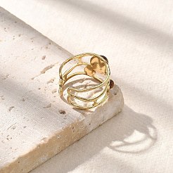Natural Tiger Eye Finger Rings&nbsp;STAS-Z112-05G-03