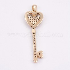 Brass Micro Pave Cubic Zirconia Pendants&nbsp;ZIRC-E149-05G