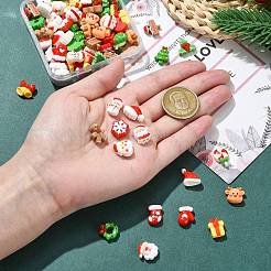 90Pcs 18 Styles Christmas Theme Mini Opaque Resin Decoden Cabochons&nbsp;CRES-CJ0001-71