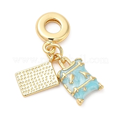 Brass Enamel European Dangle Charms&nbsp;KK-D027-13G