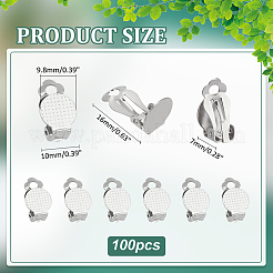 304 Stainless Steel Clip-on Earring Findings&nbsp;STAS-ME0001-62P