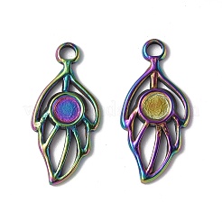 Ion Plating(IP) 304 Stainless Steel Pendant Cabochon Settings&nbsp;STAS-I694-12MC