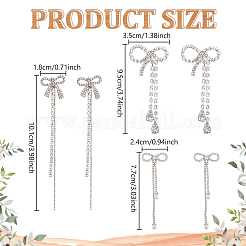 3 Pairs 3 Style Rhinestone Bowknot Stud Earrings&nbsp;EJEW-AN0004-91