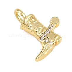 Brass Micro Pave Cubic Zirconia Pendants&nbsp;KK-I352-35G
