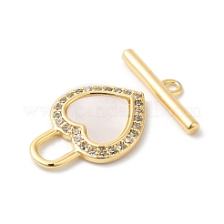 Brass Micro Pave Clear Cubic Zirconia Toggle Clasps&nbsp;KK-P234-69G