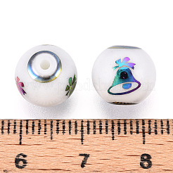 Christmas Opaque Glass Beads&nbsp;X-EGLA-R113-06D