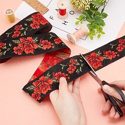 Ethnic Style Embroidery Polyester Ribbons&nbsp;OCOR-WH0060-54