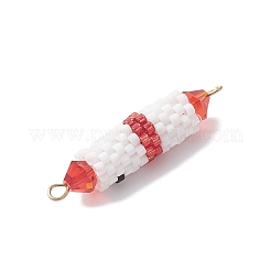 Glass Seed Beaded Christmas Snowman Links Connector Charms&nbsp;PALLOY-MZ00917-03