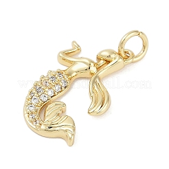 Rack Plating Brass Micro Pave Cubic Zirconia Pendants&nbsp;KK-H509-17G