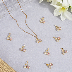 10Pcs Brass Micro Pave Cubic Zirconia Charms&nbsp;KK-BBC0019-45