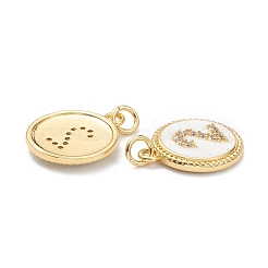 Brass Micro Pave Clear Cubic Zirconia Charms&nbsp;ZIRC-J040-44G-02