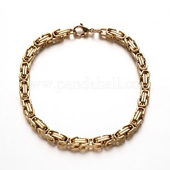 Trendy 304 Stainless Steel Byzantine Chain Bracelets&nbsp;BJEW-L510-10
