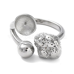 Non-Tarnish 304 Stainless Steel Open Cuff Ring Findings&nbsp;STAS-K263-03P