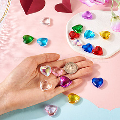 18Pcs 9 Colors Glass Heart Pendants&nbsp;GLAA-TA0003-29