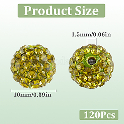 120Pcs Pave Disco Ball Beads&nbsp;RB-SC0001-13E
