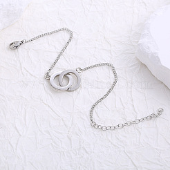 Fashion Simple Double Circle Chain Bracelet for Women Stainless Steel Versatile Elegant&nbsp;WI0762