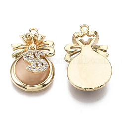 Brass Micro Cubic Zirconia Pendants&nbsp;X-KK-N231-145-NF