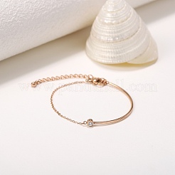 Clear Cubic Zirconia Bracelet Adjustable Curved Bar Link Bracelet Classic Tennis Bracelet Charms Jewelry Gifts for Women&nbsp;JB756A