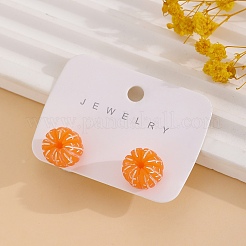 Resin Orange Stud Earrings&nbsp;LS-EJEW-B136-01