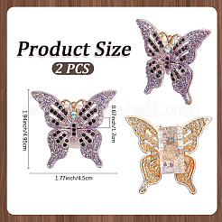 Alloy Rhinestone Plastic Clips&nbsp;HJEW-CP00065