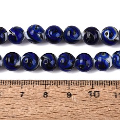 Gold Sand Handmade Lampwork Beads Strands&nbsp;LAMP-N037-08A