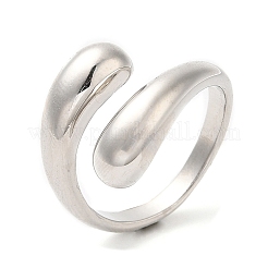 Brass Teardrop Open Cuff Ring for Women&nbsp;RJEW-M148-03P