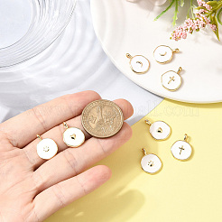 8Pcs 4 Colors Brass Enamel Pendants&nbsp;KK-CJ0005-88