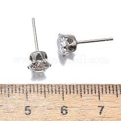 Cubic Zirconia Ear Studs&nbsp;X-STAS-E051-3D