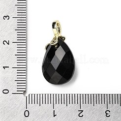Natural Obsidian Faceted Teardrop Pendants&nbsp;KK-D021-03B-G