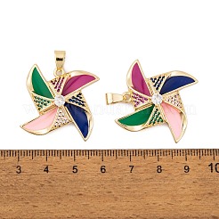 Brass Micro Pave Cubic Zirconia Pendants&nbsp;KK-E108-16G