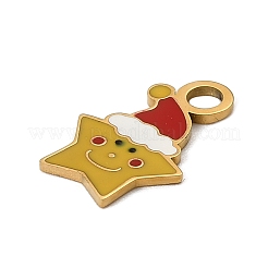 Christmas 304 Stainless Steel Enamel Charms&nbsp;STAS-I356-02G-03