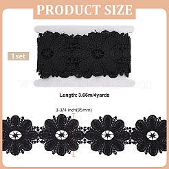 4 Yards Flower Polyester Embroidery Lace Ribbon&nbsp;OCOR-MA0001-41B