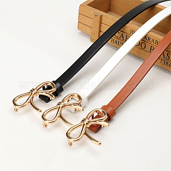 Alloy Bowknot PU Leather Chain Belts for Women&nbsp;AJEW-WH20019-67G-01