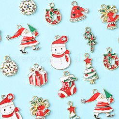 20Pcs 10 Styles Christmas Alloy Enamel Pendants&nbsp;ENAM-CJ0004-49