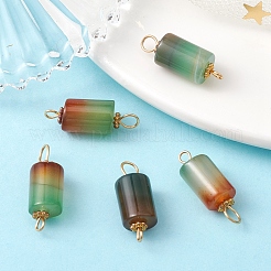 Natural Peacock Agate Connector Charms&nbsp;PALLOY-YW0001-54