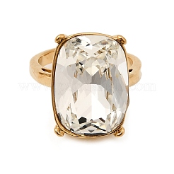 304 Stainless Steel Pave Single Cubic Zirconia Cuff Open Rings for Women&nbsp;RJEW-A294-02G