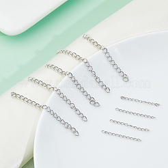 120Pcs 2 Styles 304 Stainless Steel Curb Chains Extender&nbsp;STAS-DC0016-81P