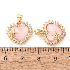 Brass Micro Pave Clear Cubic Zirconia Pendants&nbsp;KK-A304-26G-02